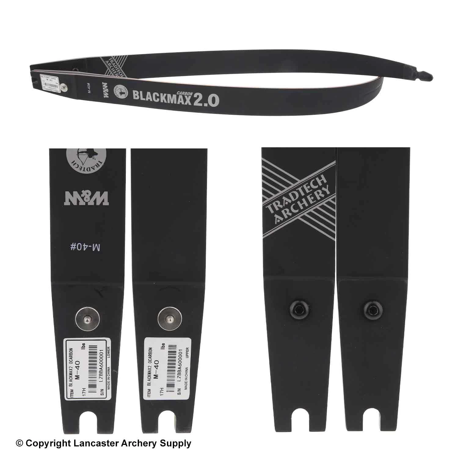 TradTech Black Max 2.0 Carbon/Wood Recurve Limbs (Open Box X1032421) - Image 2